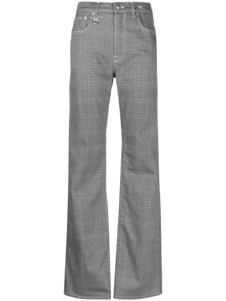 Proste jeansy R13 w kratkę dzwony czarne