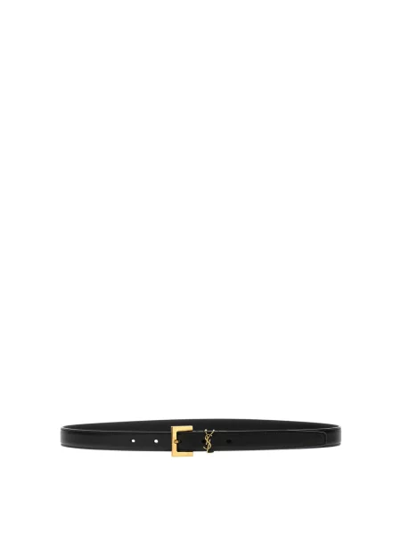 Pasek Saint Laurent skórzany z paskiem czarny