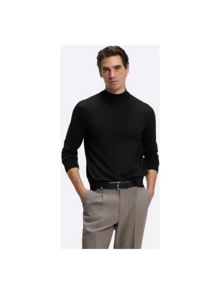 Sweter Boss wełniany czarny