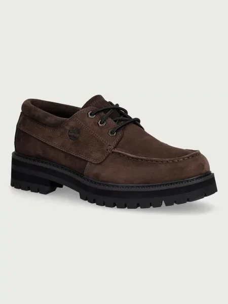 Pantofi Timberland cu șireturi din nubuc maro