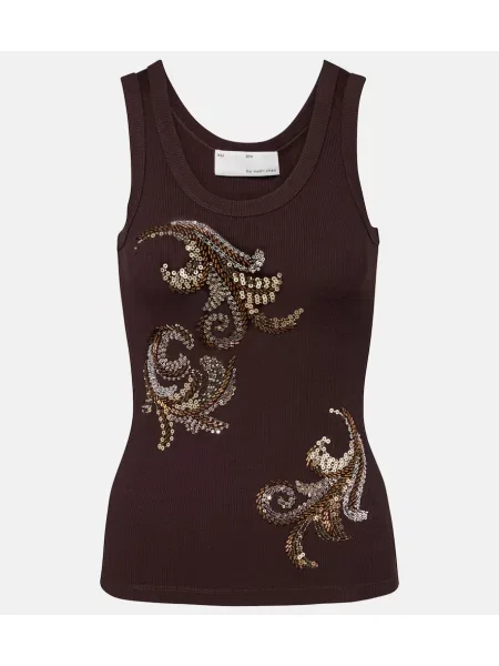 Pleten rebrasta top Xu Zhi rjava