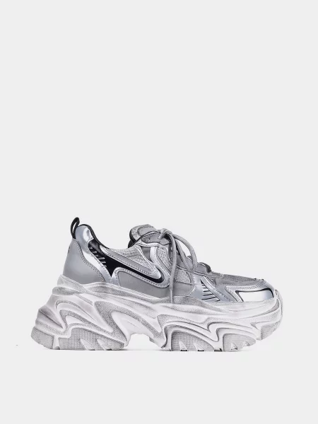 Шкіряні Кросівки MIRATON срібний