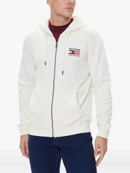 Hanorac cu glugă Tommy Hilfiger cu broderie alb