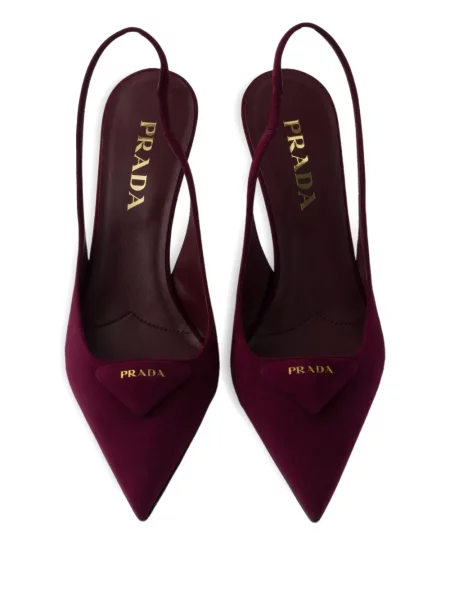 Pantofi cu toc Prada slingback roșu