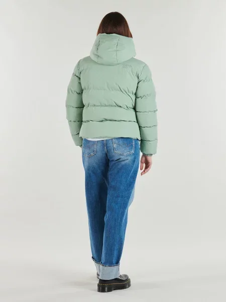 Geacă cu puf Superdry cu glugă verde