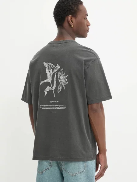 Majica Samsoe Samsoe SALILIUM s tiskom siva