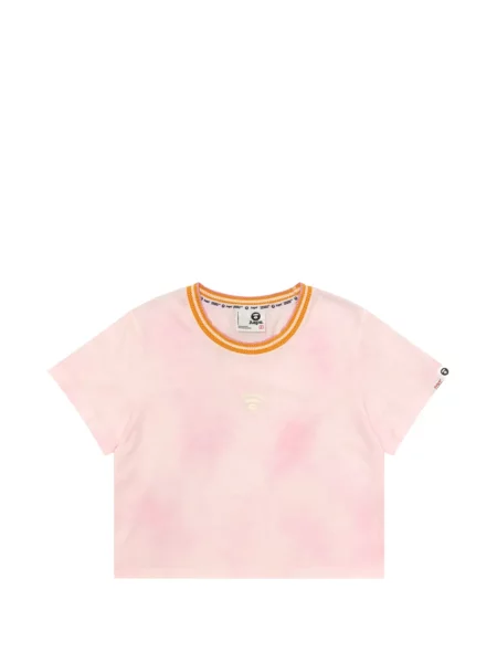 Tricou Aape By A Bathing Ape cu broderie cu nervuri roz