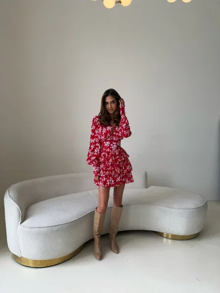 Сукня міні Milirud шифон червоний