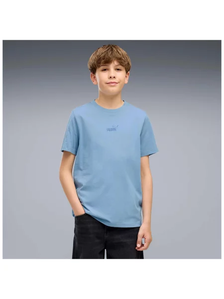T-Shirt Puma Ess Small Logo Centered Tee B Dzieci niebieska