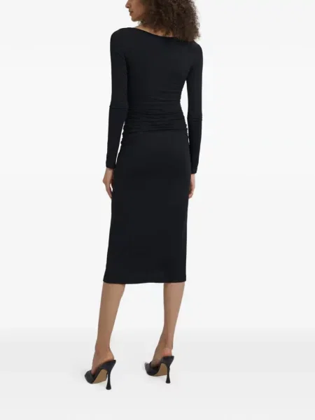Rochie maxi Violante Nessi cu volane până la genunchi de costum negru