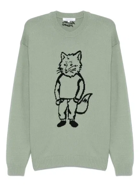 Pulover Maison Kitsune verde
