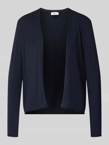 Kardigan o kroju regular fit z mieszanki bawełny i S.oliver Red Label granatowy