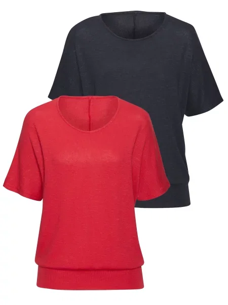 VIVANCE Tricou roşu închis / amestecat negru