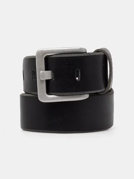 Levi's pasek skórzany ARLO WIDE PRONG czarny