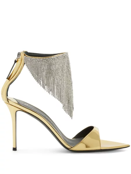 Sandale Giuseppe Zanotti cu franjuri auriu