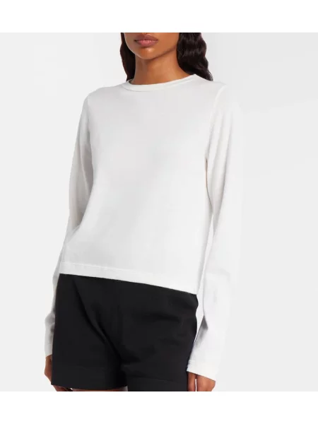 Top Extreme Cashmere din cașmir alb