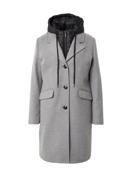 MORE & MORE Prechodný kabát sivá melírovaná čierna