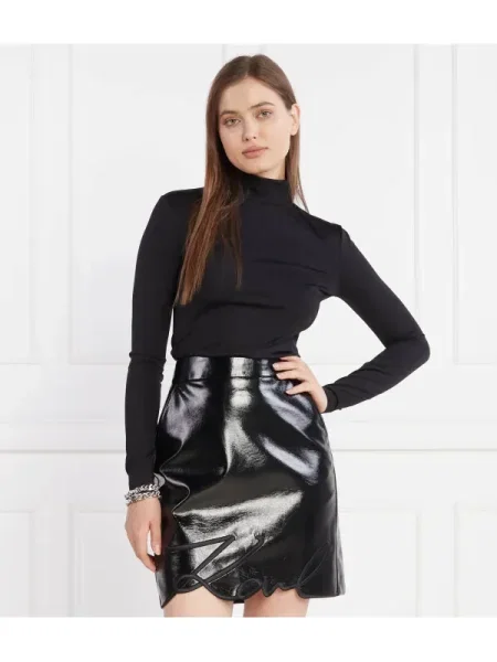 Bluză Karl Lagerfeld stretch negru