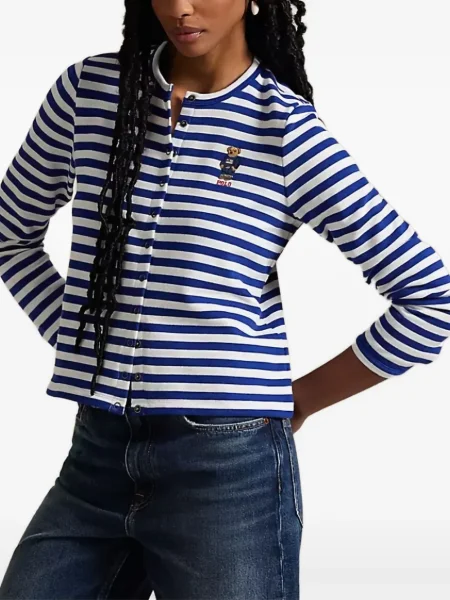 Lanena polo majica Polo Ralph Lauren karirana zelena