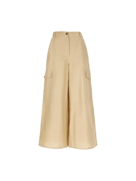Spodnie Weekend Max Mara beżowe