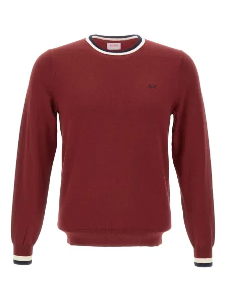 Pulover Sun68 cu decolteu rotund roșu