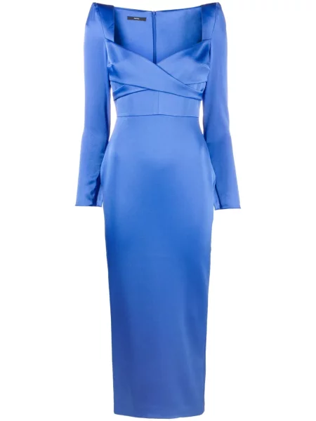 Rochie midi Alex Perry din satin până la genunchi de costum albastru