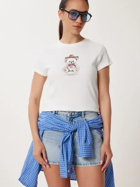 Happiness İstanbul Majica ecru / svetlo rjava / roza črna