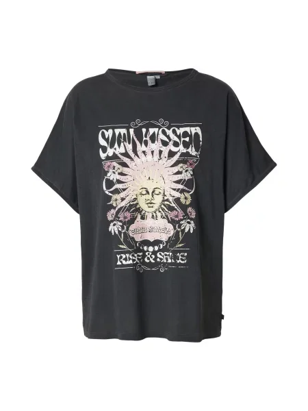 QS Tricou galben deschis / roz / negru alb