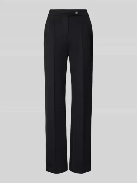 Spodnie materiałowe z prostą nogawką z przeszytym kantem model ‘MALESIA’ Maxmara Leisure czarne