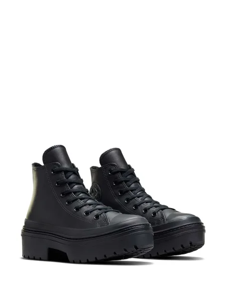 Кожени бягане маратонки Converse Chuck Taylor All Star на платформе бяло