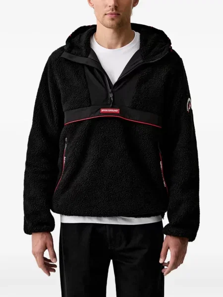 Hanorac cu glugă Sprayground din fleece negru