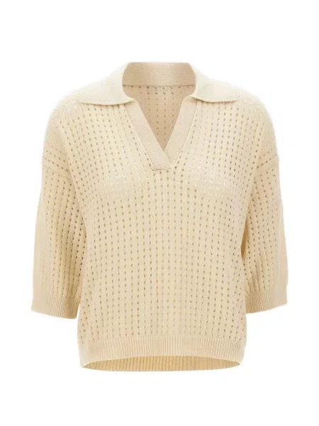 Tricou Kangra cu decolteu în V ajurat