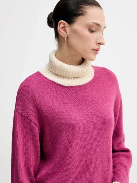 Светр із додаванням вовни United Colors of Benetton гольф рожевий