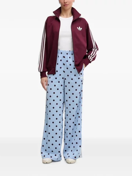 Ριγέ τρέξιμο μπουφάν Adidas με αυτόγραφο καφέ