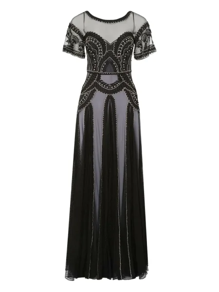 Rochie Temperley London cu broderie plisată negru