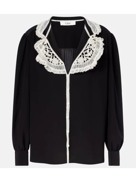 Bluză Chloé de mătase negru
