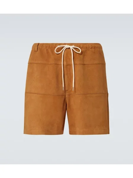 Kratke hlače Auralee iz semiša rjava