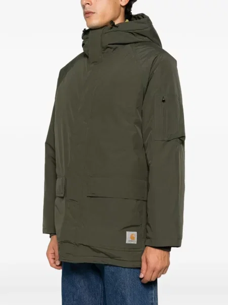 Geacă Carhartt Wip cu glugă cu autograf verde