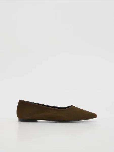 Замшевые балетки Reserved коричневые