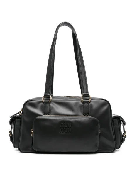 Geanta de piele Miu Miu din piele negru