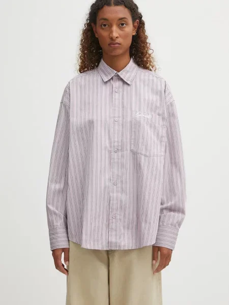 Carhartt WIP cămașă din W L/S Grimsby cu guler clasic relaxed violet