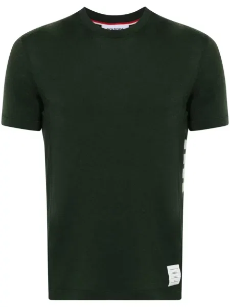 Tricou Thom Browne de lână cu dungi verde