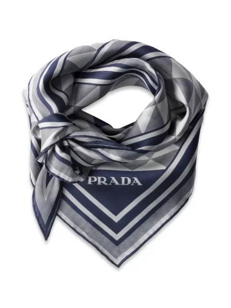 Hedvábný šál Prada modrý