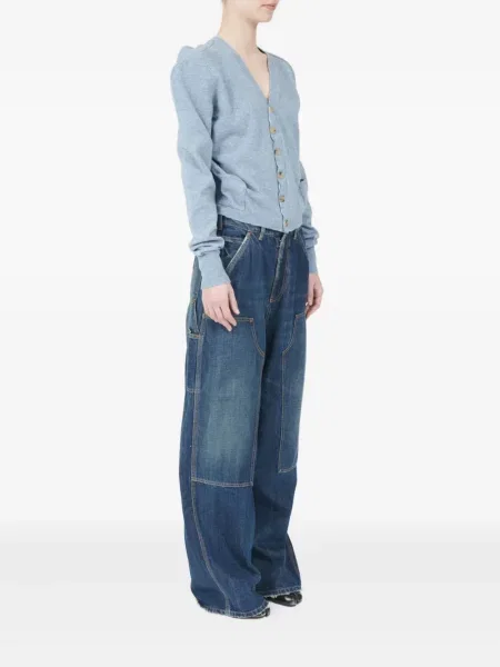 Vlněný kardigan Maison Margiela modrý