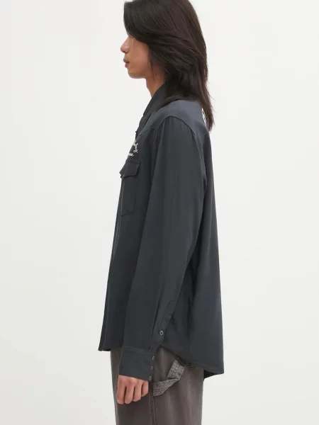 Visvim cămașă FOUR CORNERS L.S cu guler clasic regular gri