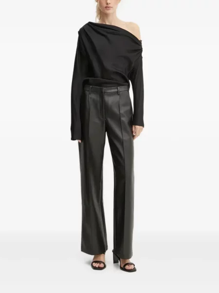 Bluzka A.l.c. drapowana na jednym ramieniu czarna