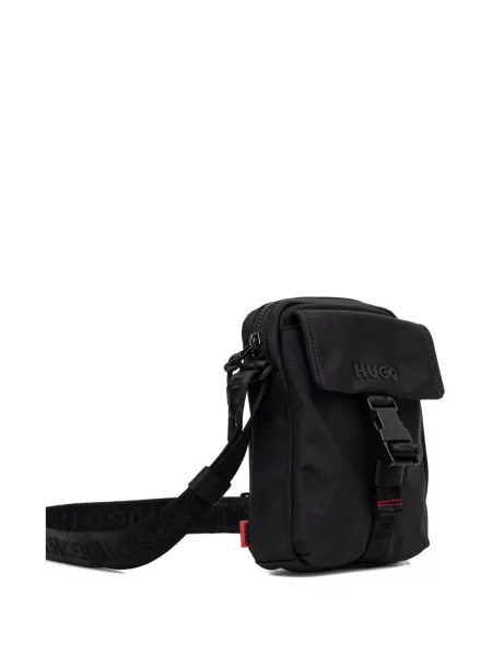 Crossbody taška Hugo s potiskem s přezkou černá