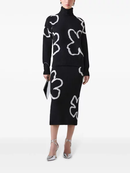 Gėlėtas megztinis Carolina Herrera juoda