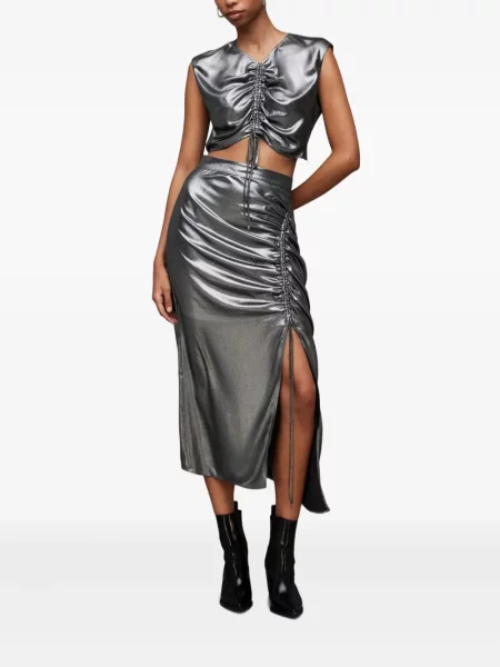 Fustă Allsaints argintiu