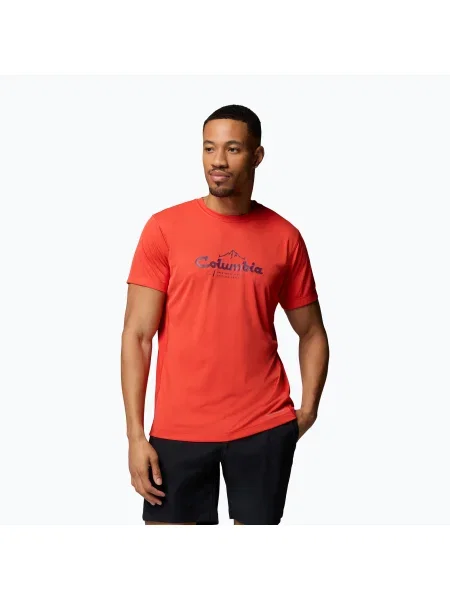 Tricou pentru bărbați Columbia Zero Rules Light Graphic Crew super sonic/scripted peaks